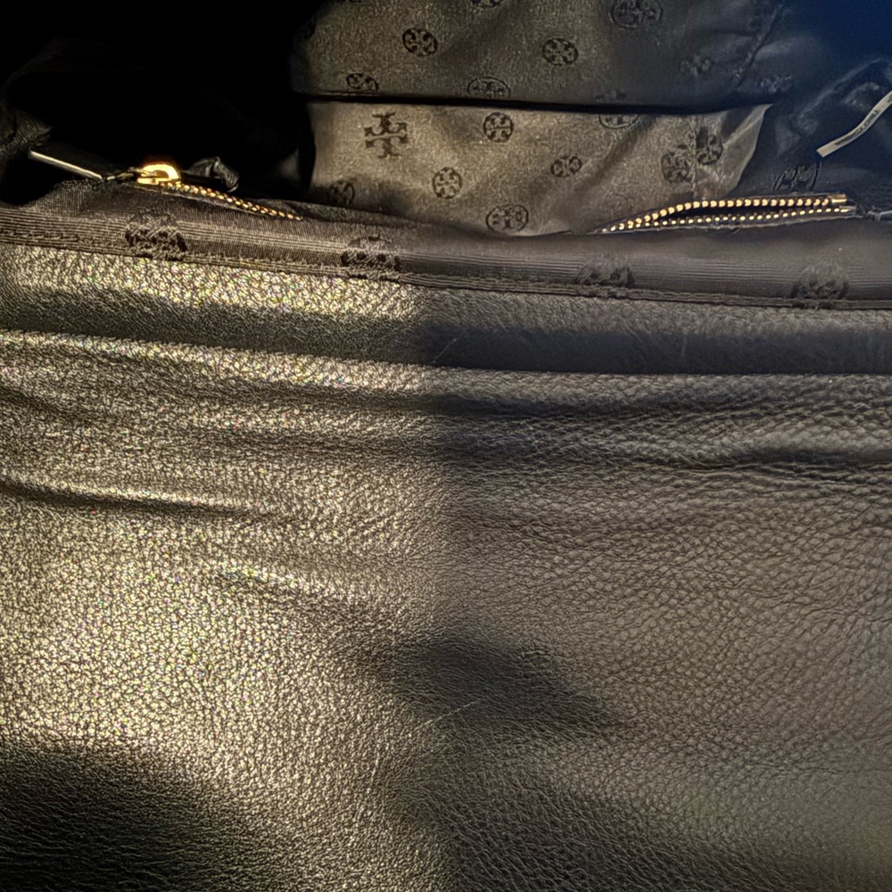 Tory Burch Black Embossed Shoulder Bag - Picture 6 of 11
